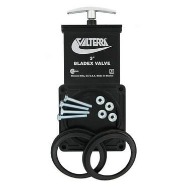 Valterra Black 2" T1002VP Bladex Waste Valve with Plastic Handle-2"